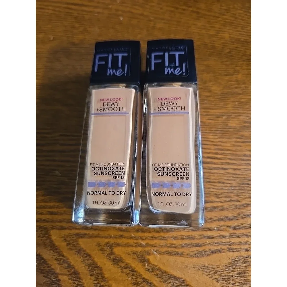 X2 Maybelline Fit Me Dewy + Smooth Normal‎ To Dry Foundation 245 Classic Beige